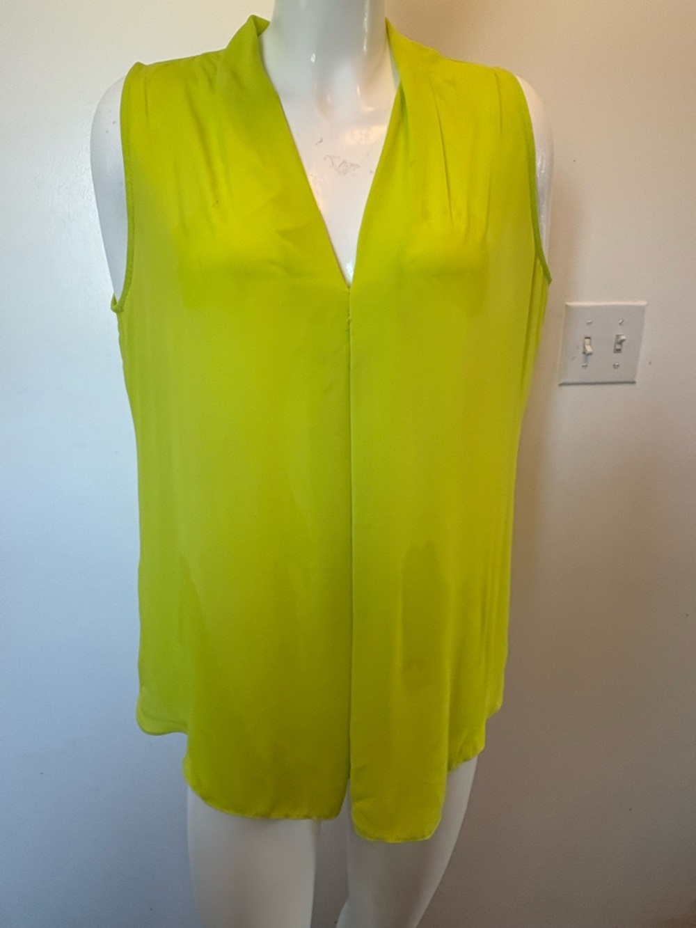 Joseph Ribkoff Sleeveless V-Neck Top in Chartreuse